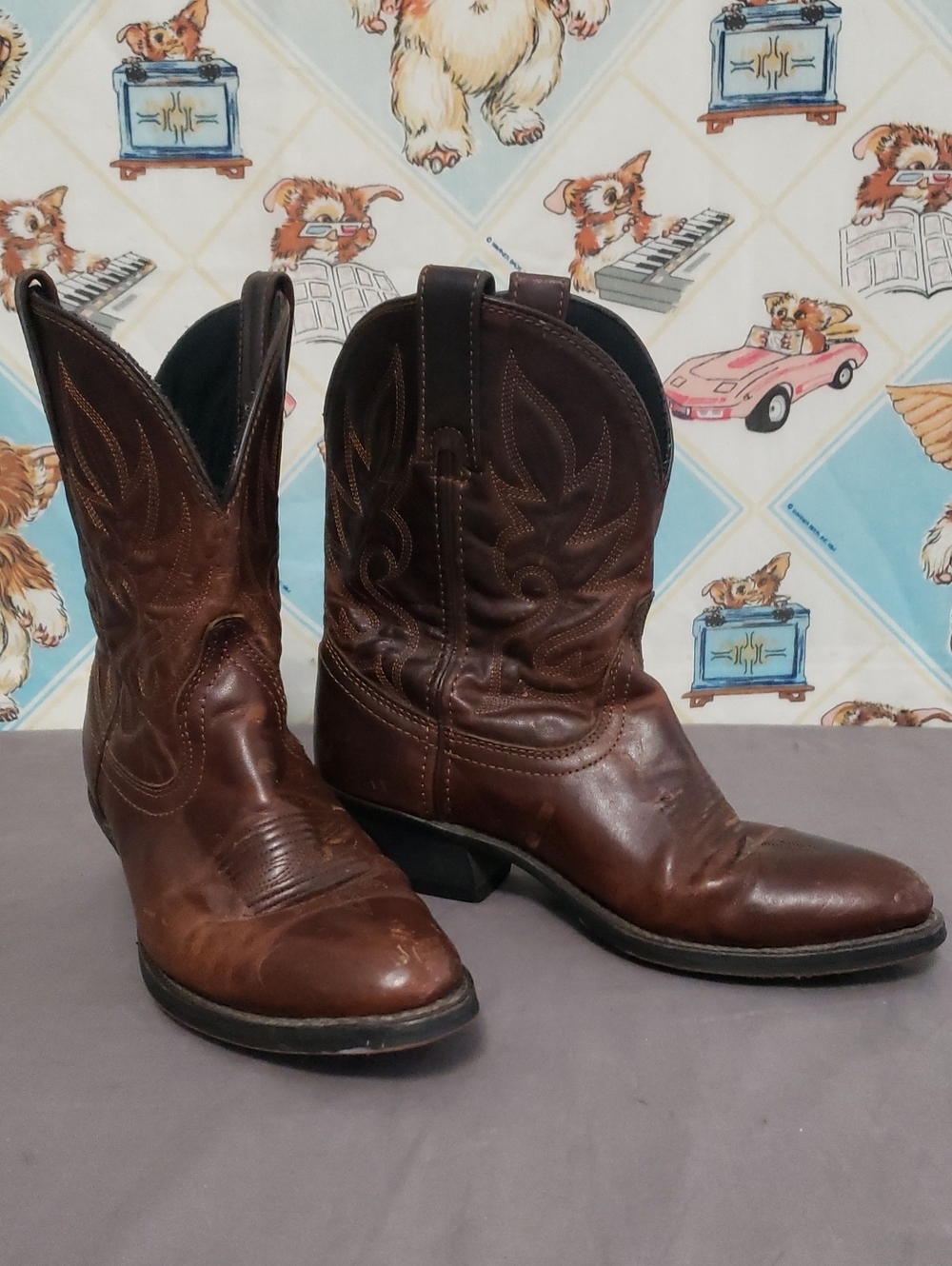 Women's Laredo Brown Embroidered Leather Western Cowboy Boots Size 7
